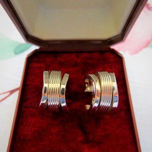 Vintage 14K White Gold GCJ Hoop Earrings